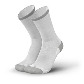 INCYLENCE Men's Road Bike Socks, Ultra Thin Cycling Socks with Light Compression, Breathable and Smooth Toe Seam, 1 Pair, White, 43 - 46