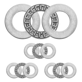 sourcing map 4 Sets AXK1730+2AS Thrust Needle Roller Bearings with Washers, 17x30x4mm Chrome Steel Needles Roller Bearing, P5 (ABEC 5)
