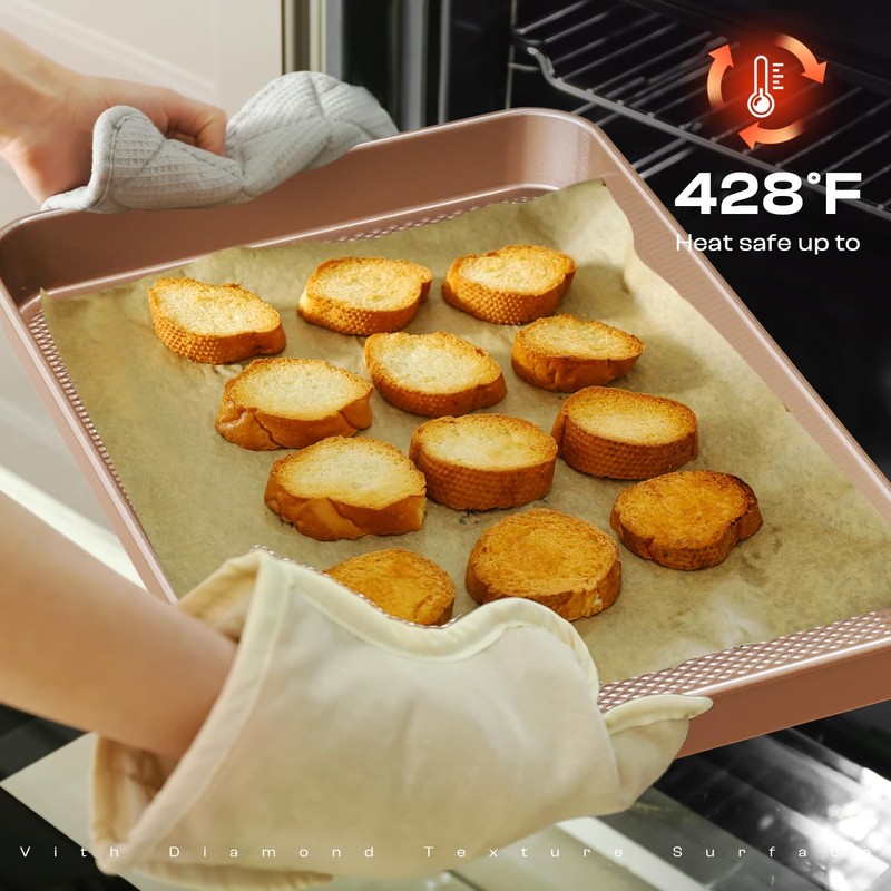 Slow Slog Baking Pans Set 8-Piece Bakeware Sets, Baking Sets