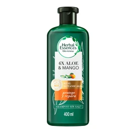 HERBAL ESSENCES Bio:Renew, Shampoo Sin Sulfatos y Parabenos, 6X Aloe Vera y Mango, Repara y Protege el Cabello, 90% Origen Natural, 400 ml