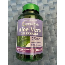 Puritan's Pride Aloe Vera Extract 25mg (5000mg equivalent) Softgels, 200 Count