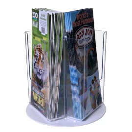 Marketing Holders Tri-Fold 3 Pocket Spinning Rotating Counter Literature Brochure Display