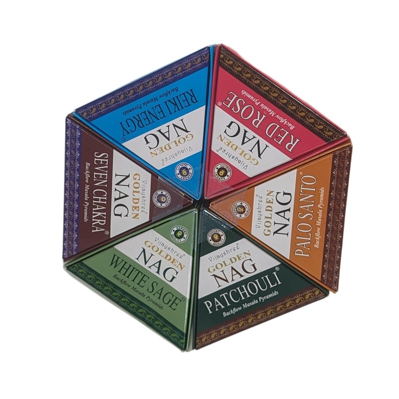 Jumbo Golden Nag - Back Flow Incense Cones. For Incense