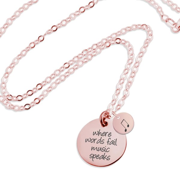 Love, Georgie Where Words Fail Music Speaks Necklace, Gift for