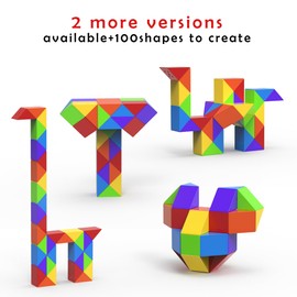 36 Block Rainbow Magic Snake Cube, Large Twist Puzzle Fidget Toy for Kids Teens Adults, Gift for Birthday, Easter, Valentine's Day, Classroom Prizes