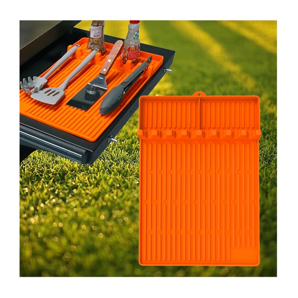 Silicone Grill Mat, Reusable blackstone griddle accessories,Side Shelf Mat Grill