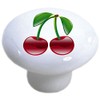 Shiny Cherries Fruit Ceramic Cabinet Drawer Pulls Knobs (Set of