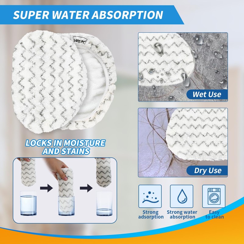 KEEPOW Steam Mop Pads 5 Pack for Bissell Powerfresh 1940
