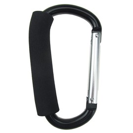 Stroller Hook, Luggage Hook, Aluminum Alloy Carabiner, Portable Hook, Multi Hook, Carabiner, Stroller Hook, Accessories, Shopping, Travel, Easy to Install (Black)