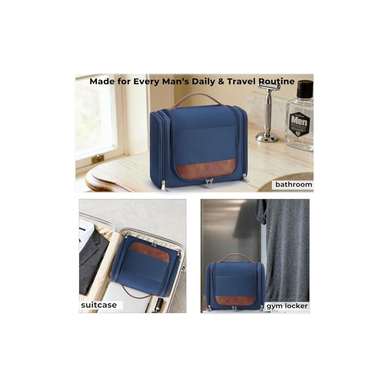 Large Hanging Toiletry Bag for Men, Travel Bathroom Bag with