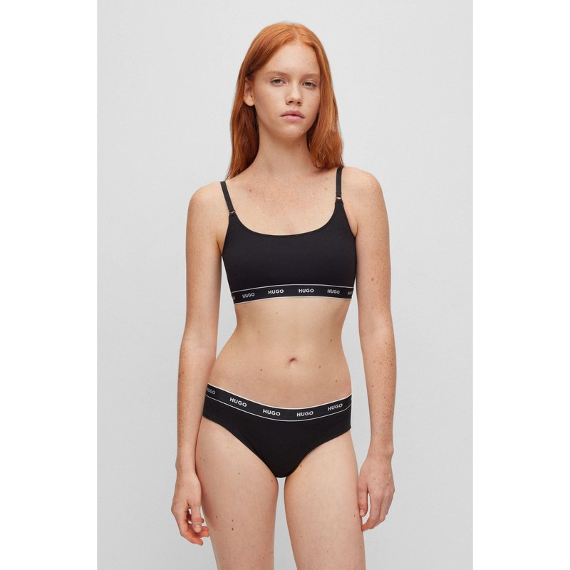 HUGO Women's Triplet Brief Stripe Briefs (Pack of 3), Black