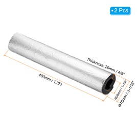 PATIKIL 1-1/2"(38mm) ID 3-1/16"(78mm) OD Pipe Insulation Foam Tube, 4Pcs 1.3Ft Self Adhesive Pre Slit Pipe Insulation Tube Cover Wrapping with Aluminum Foil for Outdoor Winter Irrigation