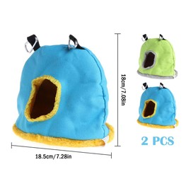 Kellegour Pack of 2 Parrot Nest Plush Hammock, Winter Warm Bird Nest House, Plush Cage Winter Hammock, Warm Bird Nest Round Warm Bird Nest for Pets, Birds, Cage Decoration, Small Animals