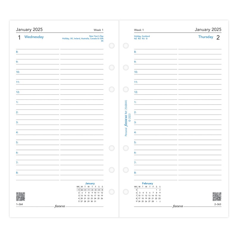 Filofax Personal day per page English appointments diary - 2025
