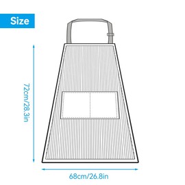 qipuneky Set of 2 Women's Kitchen Aprons with Pocket, Cotton Linen Apron for Cooking, Baking, Painting, Housework, Green + Grey