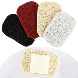 Soap Saver Pads 4 Pcs Non-Slip Soap Holder Pad Self Draining Soap Bar Holder Pads Assortment Kit Soap Saver for Shower Kitchen Bathroom Travel Hotel 4 Colors