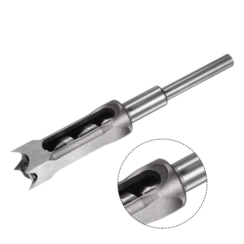 uxcell Square Hole Drill Bit, 1" High-Carbon Steel Hollow Chisel