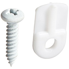 Slide-Co 182931 Screen Clips, Flush, W/Screws, White Nylon (single pack)2)