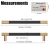 Amerdeco 10 Pack Matte Black Gold Cabinet Pulls 6.3 Inch(160mm)