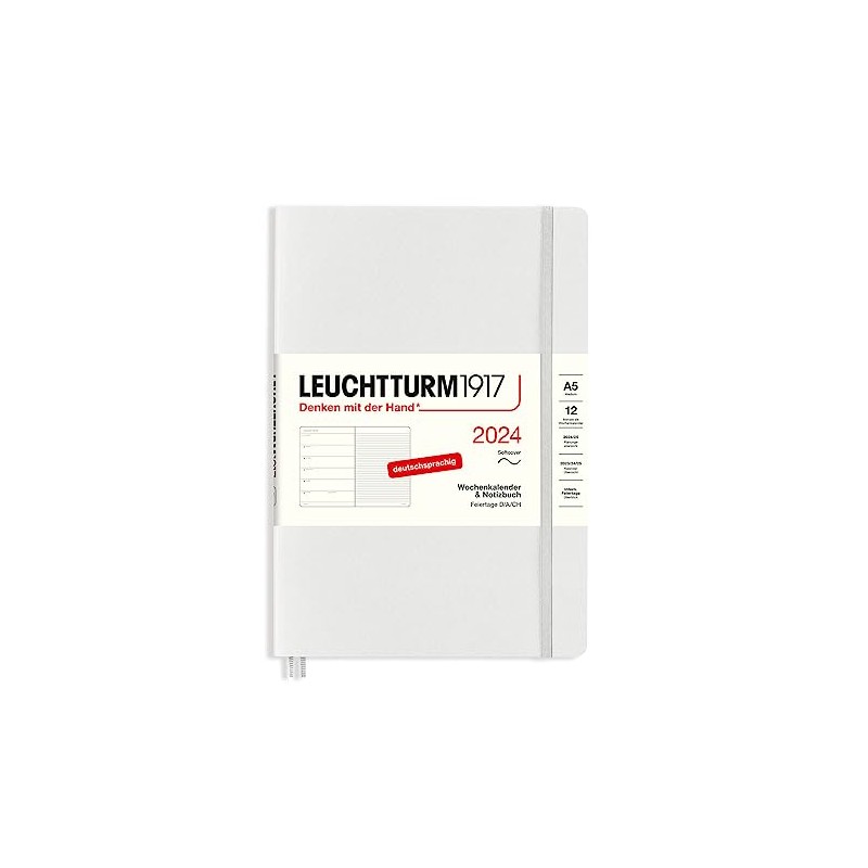 LEUCHTTURM1917 367769 Weekly Calendar & Notebook Medium (A5) 2024, Soft