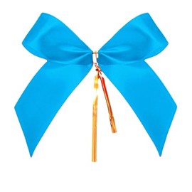 Meseey 30 Pcs Small Satin Bows with Twist Tie, 4 Inch, for Gift Wrapping, Bags, Crafts (Turquoise Blue)