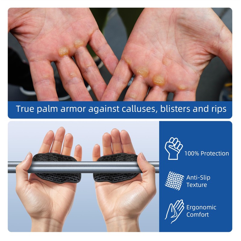 NiuMid 2nd Gen Enlarged Anti-Slip Workout Grips - Ergonomic Silicon