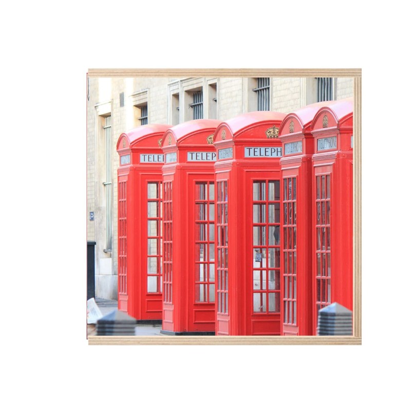 Wooden Box - Telephone Booths Red London England (11 x