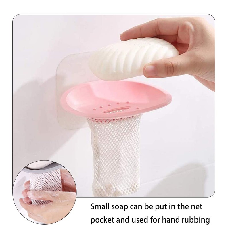 Net Bag Soap Box Self Draining Soap Dish Multifunction Soap