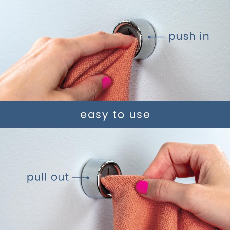 S&T INC. Round Adhesive Push Towel Hooks for Kitchen, Hand