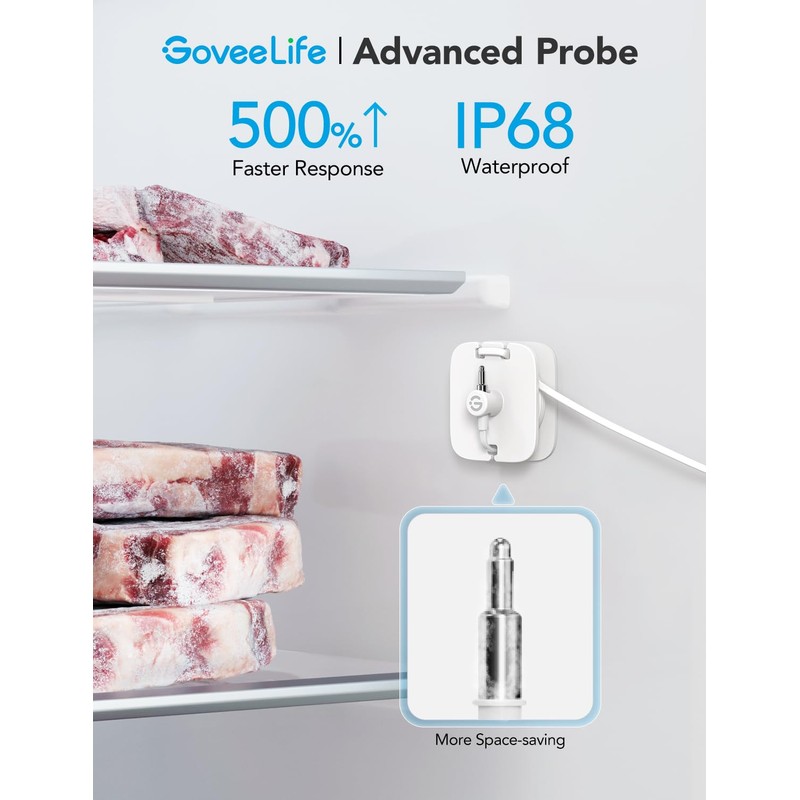 GoveeLife WiFi Refrigerator Thermometer with Custom Alarms – Wireless Digital