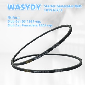 WASYDY Golf Cart Starter Generator Belt for Club Car DS 1997-UP, Precedent 2004-UP Replace 101916701(2 Pack)