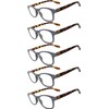 OWL 5 Pack Reading Glasses, UV Protected Spring Hinge Reading