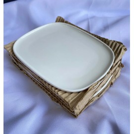 ALESSI white modern porcelain minimalistic Plates 6.5"x5.5” Delta 6 pc 044207700