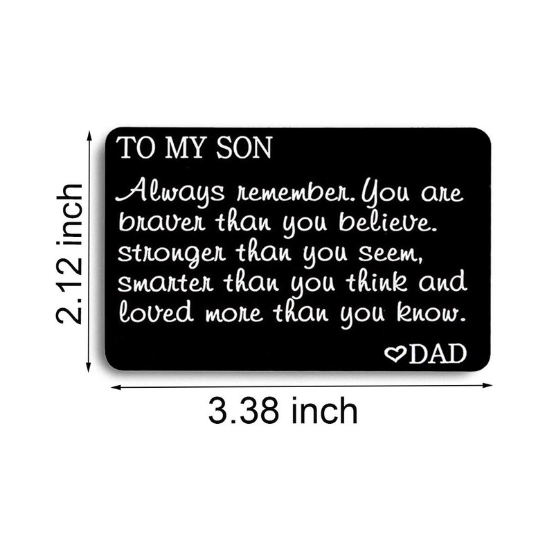 Jstud To My Son wallet Insert Cards Inspirational Graduation Birthday