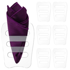 6 Pcs Clear Invisible Pocket Squares Holder, Accessories for Men Square Scarf, Suits, Tuxedos, Vests and Dinner