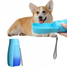 Botella de agua plegable de 180° para perro, dispensador portátil de agua para perros, a prueba de fugas, plástico de grado alimenticio, botella de agua de viaje para perros, botella de agua para