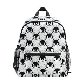 Children's Backpack, Kids Schoolbag Cute Penguin Print Students Bookbag for Boys Girls, Chest Strap