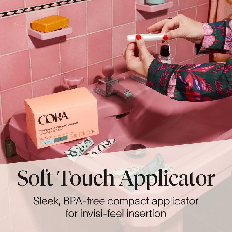 Cora Organic Applicator Tampons | Regular Absorbency | 100% Organic