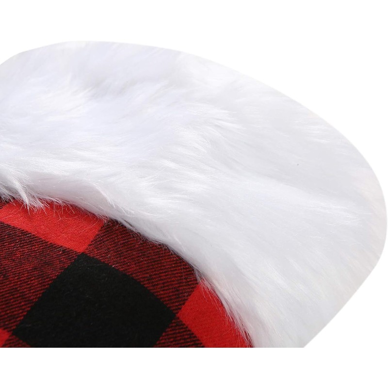 Sattiyrch Buffalo Plaid Christmas Stockings,18 inches, Set of 4, Black