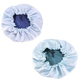 XUNQUCOM 2 Piece Silk Hair Cap Double Sleeping Cap Beauty perm Cap with Adjustable Buckle