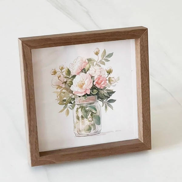 PLUSCHEN 6x6 Mocha Wood Grain Picture Frame Brown Colour Square