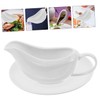 Ciieeo 1 Set Ceramic Gravy Boat with Saucer Versatile Sauce