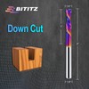 Downcut Spiral Router Bit 1/4 Inch Cutting Diameter 1 Inch