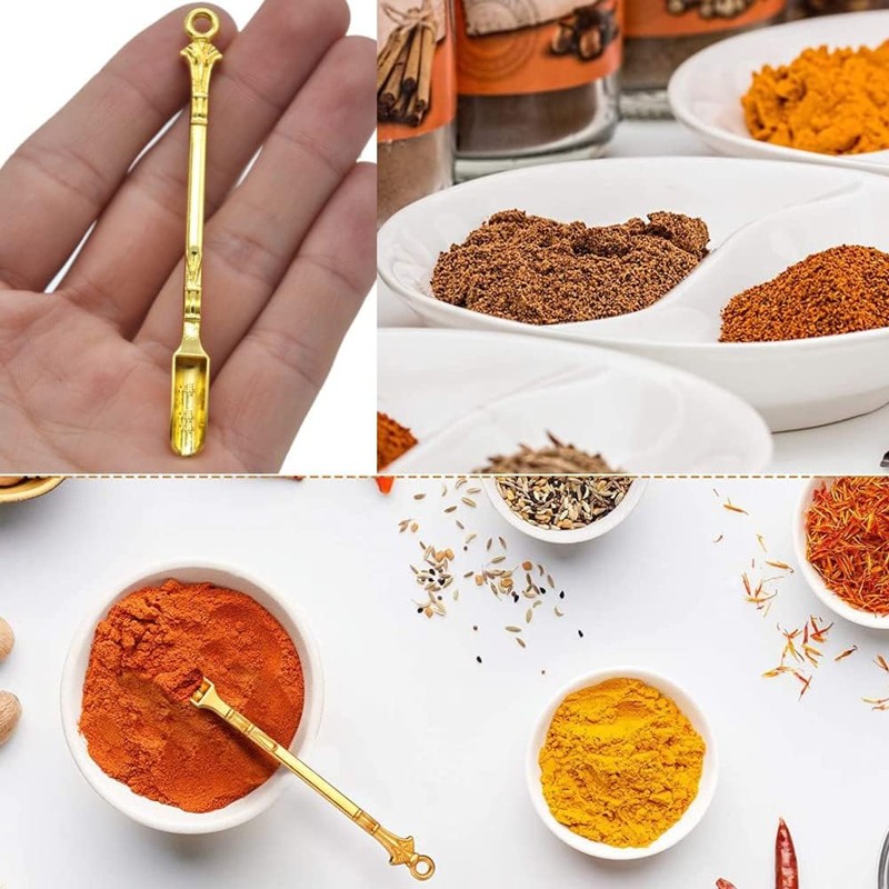 Naisfei 4 Pieces Mini Spoon,Gold Mini Spoon Mini Shovel Microscale