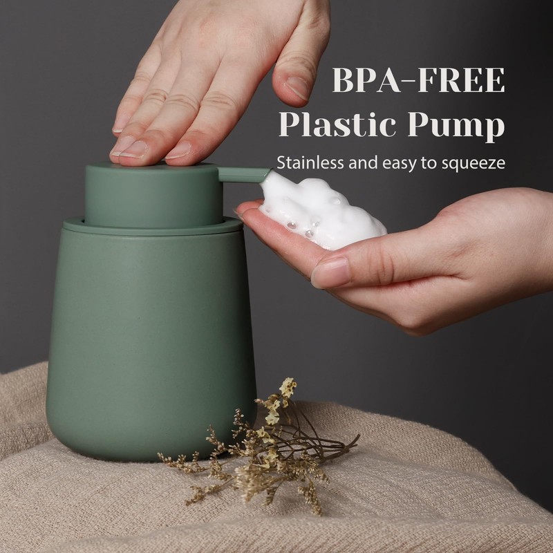INGOFIN Ceramic Foaming Soap Dispenser - 12oz Foam Hand Soap