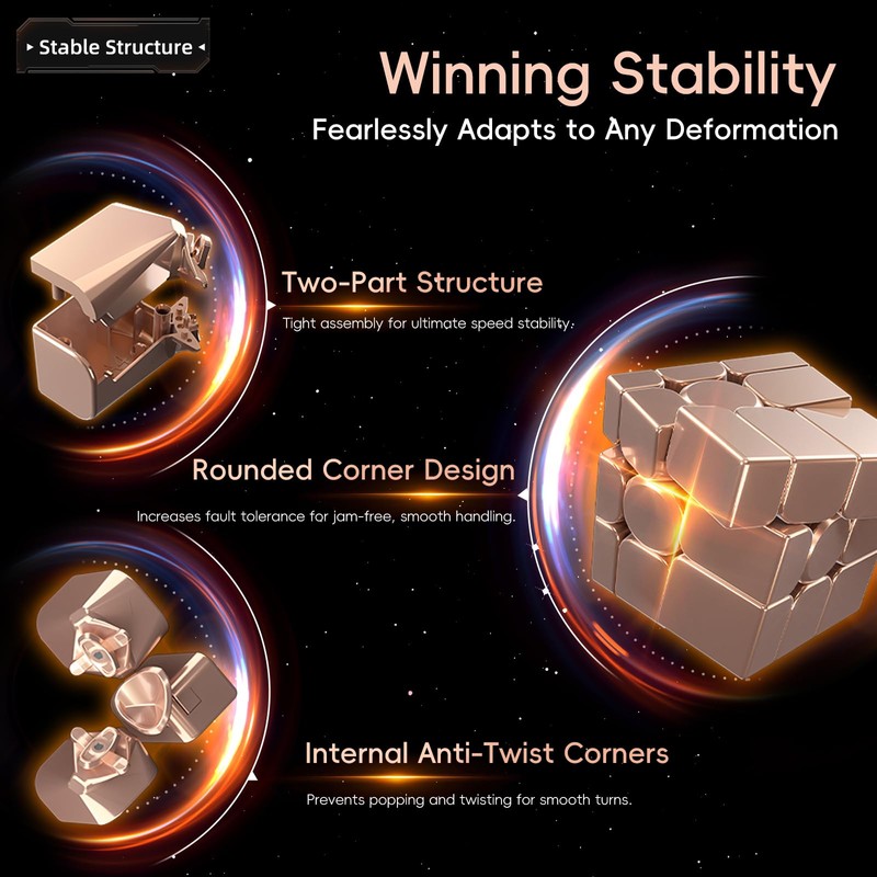 Moyu Mirror Cube 3x3 Speedcube Magnetic Stickerless, 3D Puzzle Cube