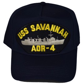 HNP USS SAVANNAH AOR-4 SHIP HAT - NAVY BLUE - Veteran Owned Business