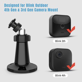 Blink Camera Mount, Adjustable Wall Mount Holder for Blink Outdoor Camera (3rd)/ Blink Outdoor 4 (4th Gen)/ Blink Indoor/ Blink Mini 2/ Blink XT/ XT2 (Black, 4 Pack)