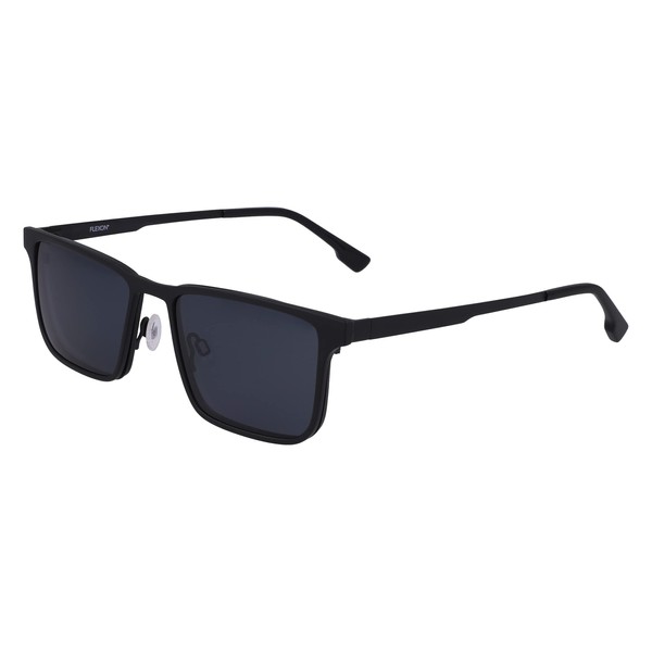 Flexon Men's Modern Square Sunglasses, 002 Matte Black, 55