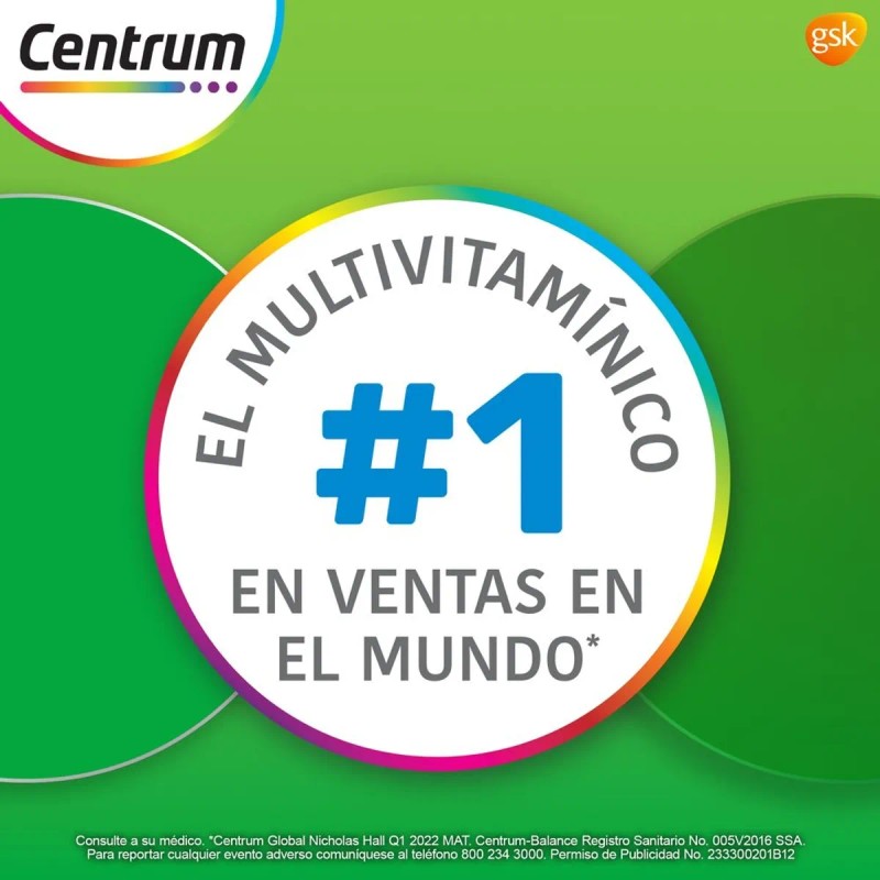 Multivitamínico Centrum Balance con Vitamina B Vitamina C Hierro Potasio